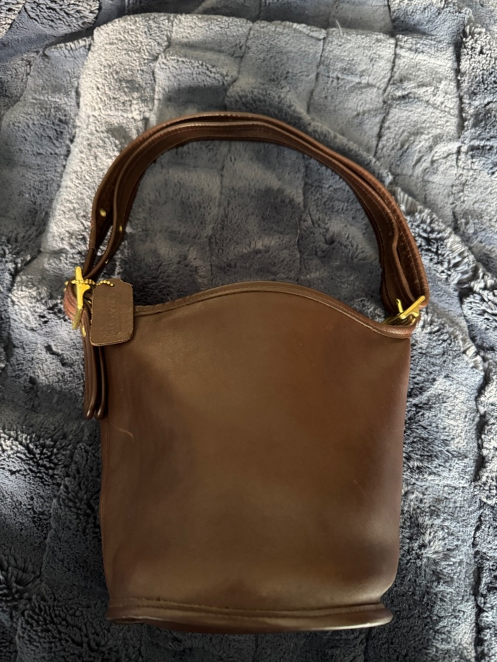 COACH, Vintage Brown Leather Mini Shoulder Bag